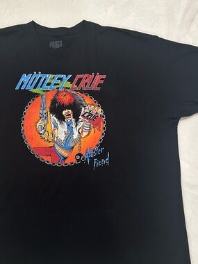 Motley Crue T-shirt Allister Fiend print black tee men’s 2XL rock band unisex